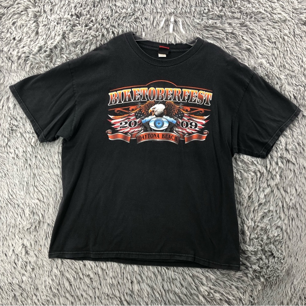 Hot Leathers Tshirt Mens XL Biketoberfest Daytona Beach Eagle Born To Be Free